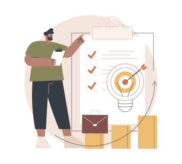 Person checking a checklist