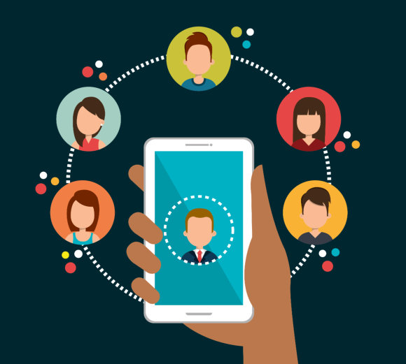 Phone showing virtual profiles